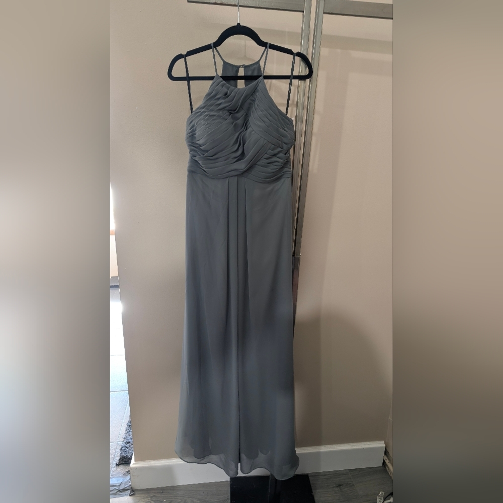 Gray Chiffon Bridesmaid Dress